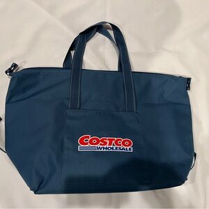 Costco Wholesale Very Large Insulated Shopping Grocery Bag 26" x 17" Blue Pocket